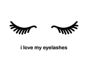 Long eyelashes on a white background. Eyelash extension. Salon. Symbol. Vector illustration.