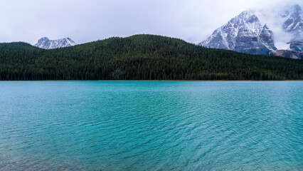 Turquoise lake view, Waterfowl Lakes, Icefields Parkway, Alberta, Canada
