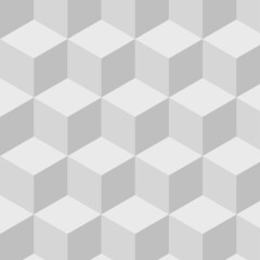 Obraz premium Geometric cube seamless pattern. Repeating gray background