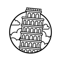World famous building - Leaning Tower of Pisa