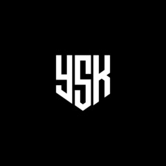 YSK letter logo design on black background. YSK creative initials letter logo concept. YSK letter design.  