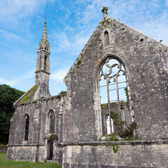 church ruin in the centre of brittany near squiriou