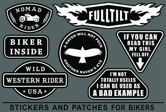 Stickers and patches for bikers