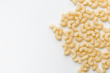 Pasta on a white plate. Delicious pasta. 