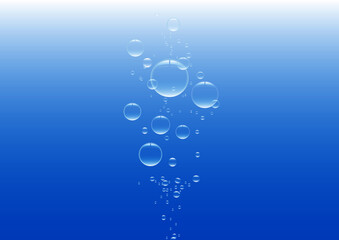 Blue bubbles in water vector illustration