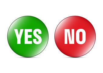 Yes and no sign icon button vector illustration