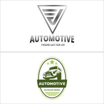 Automotive emblem car and star vector logo design