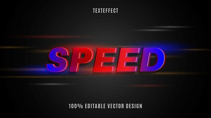 3d Gradient Red Blue Speed Fully Editable Text Effect Design Template