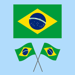Flag of Brazil, Brazilian vector stock.