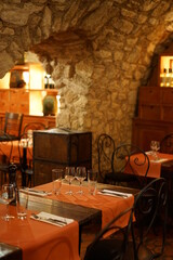 table setting in restaurant