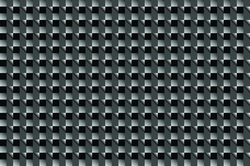 Dark black Carbon fiber Geometric grid background. Modern dark abstract vector square texture.