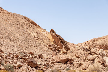 Fototapeta premium Fantastically beautiful landscape in a nature reserve near Eilat city - Red Canyon, in southern Israel
