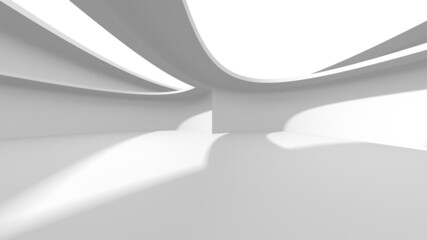 Illuminated corridor interior design. Empty Room Interior Background