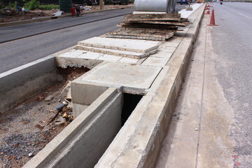 Construction of barriers between roads and pedestrian walkways