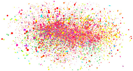 Confetti isolated on white. Background with multicolored glitters. Pattern for design. Template for polygraphy, posters, banners and textiles. Greeting cards. Luxury texture