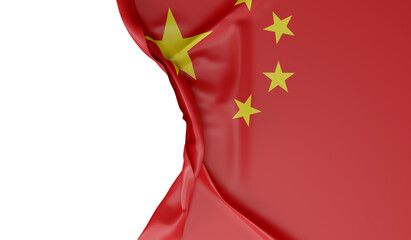 Waving flag of China. 3d rendering