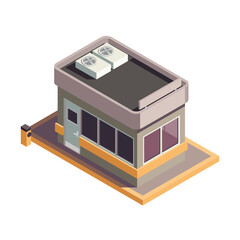 isometric building view of a post office design