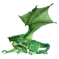 Obraz premium 3D Rendering Fairy Tale Dragon on White