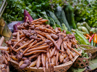 Kaempferia is sold on vegetable stalls.