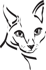 Cat portrait images in minimalist style, simple line 