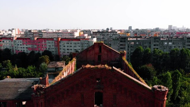 1853 Assan's steam mill in Bucharest. slowlly reclaimed by nature.The first industrial establishment based on mechanized work and steam power was introduced in 1853, in the form of the Assan Steam Mil