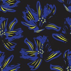 Floral Brush strokes Seamless Pattern Background