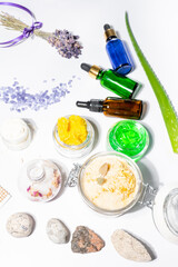 Alternative skin care homemade cosmetic, scrubs, soap, oils, with natural ingredients