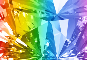 Beautiful 3D Rendered Shiny Diamond in Brilliant Cut on Black Background , Crystal Background