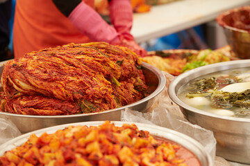 Various kimchi and pickles in Korea