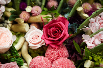 bouquet of pink roses