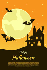 orange halloween day greeting background used for poster template.