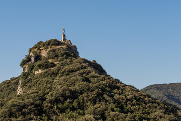 Fototapeta premium The statue of Saint Michael dominates the Rhone Valley, Viviers, France
