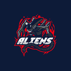 Aliens mascot logo design vector with modern illustration concept style. Aliens illustration for esport team.