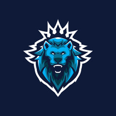 Lion mascot logo design vector with modern illustration concept style. Lion head illustration for sport and esport team.