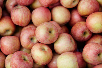 red apples in a market