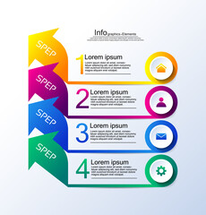 Presentation business infographic elements circle colorful with 4 step