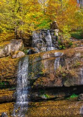 Fototapeta premium Waterfall in the Sofiyivsky arboretum. Uman, Ukraine
