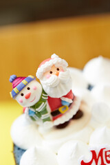 Christmas decorations on the cake