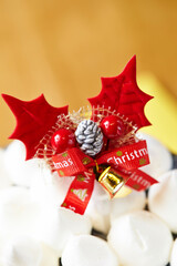 Christmas decorations on the cake