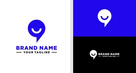 SMILE CHAT LOGO SIMPLE EDITABLE