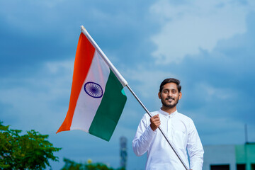 Indian man celebrating independence day