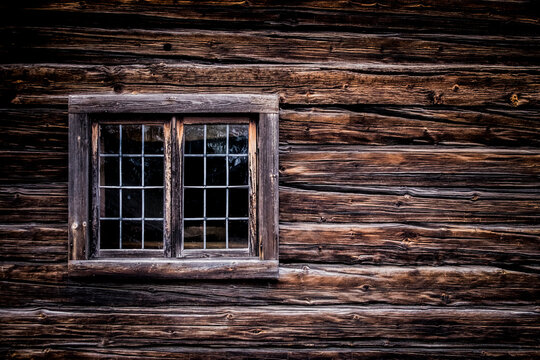 Window in wooden house