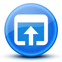 Open in browser eyeball glossy blue round button abstract