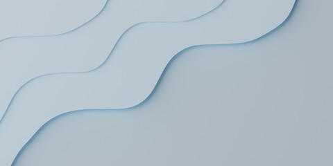3d rendering light blue abstract background with curve pattern.