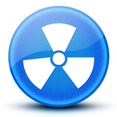 Radiation eyeball glossy elegant blue round button abstract
