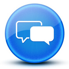 Fototapeta premium Testimonials eyeball glossy elegant blue round button abstract