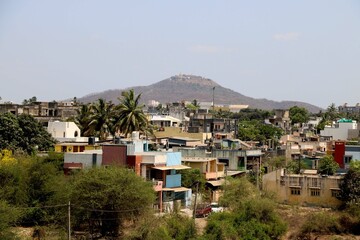 View of city and Parnera hill at valsad Gujarat