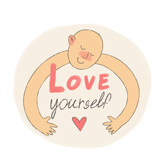 Love yourself. Inspiring and motivating phrases, self-love