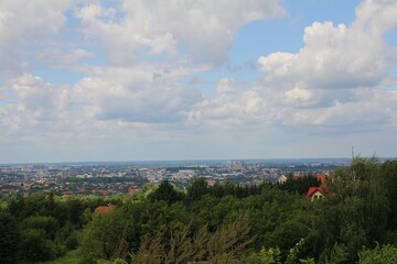 view of the city from green areas, city panorama, city in Podkarpacie, Podkarpackie, Rzeszów, city in Poland