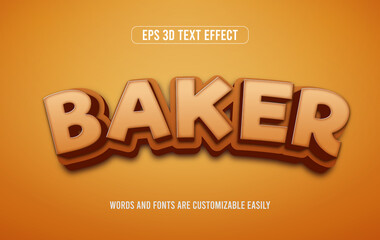 Baker cooking 3d editable text style effect